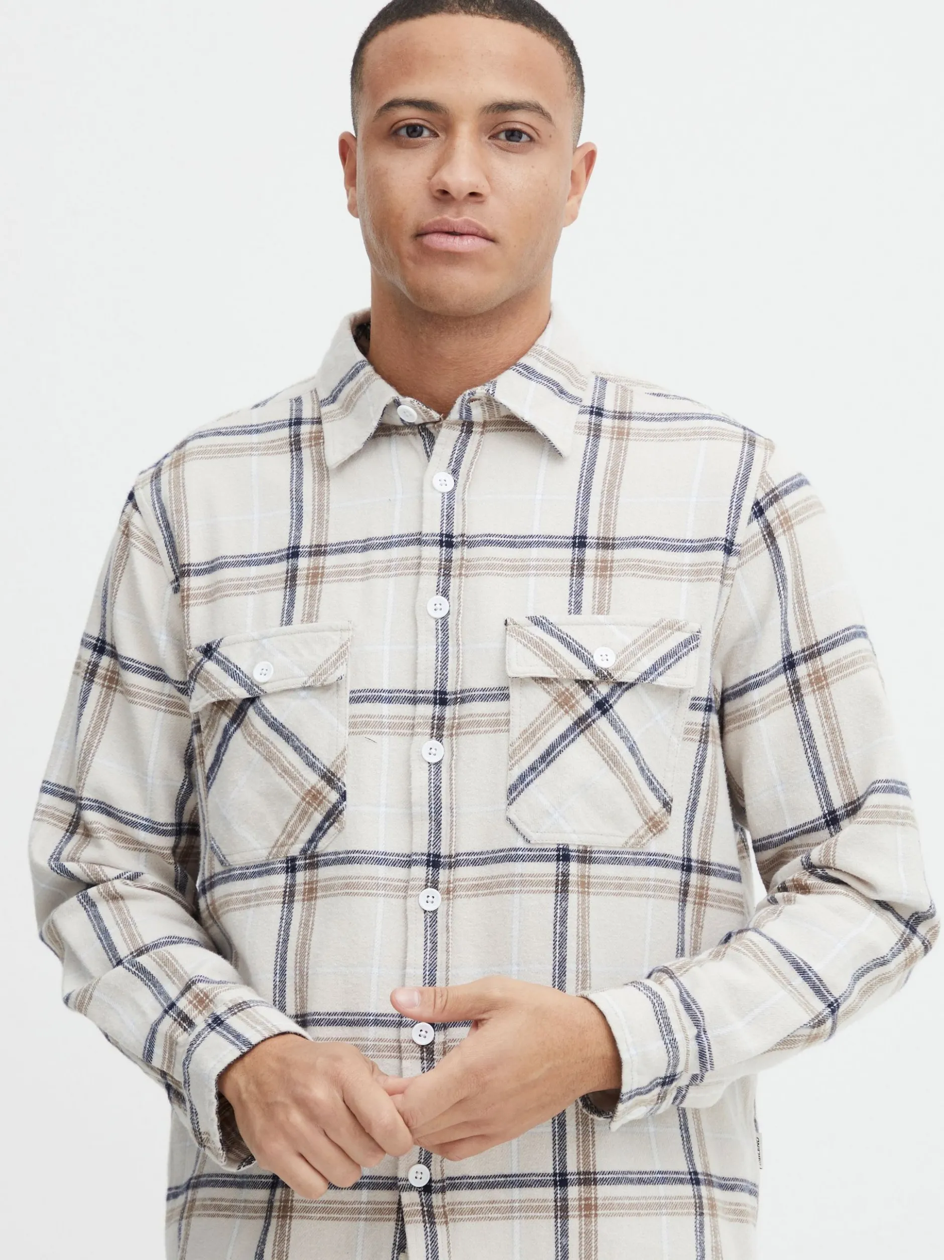 BLEND Herren Langarmhemd - BHShirt in beige