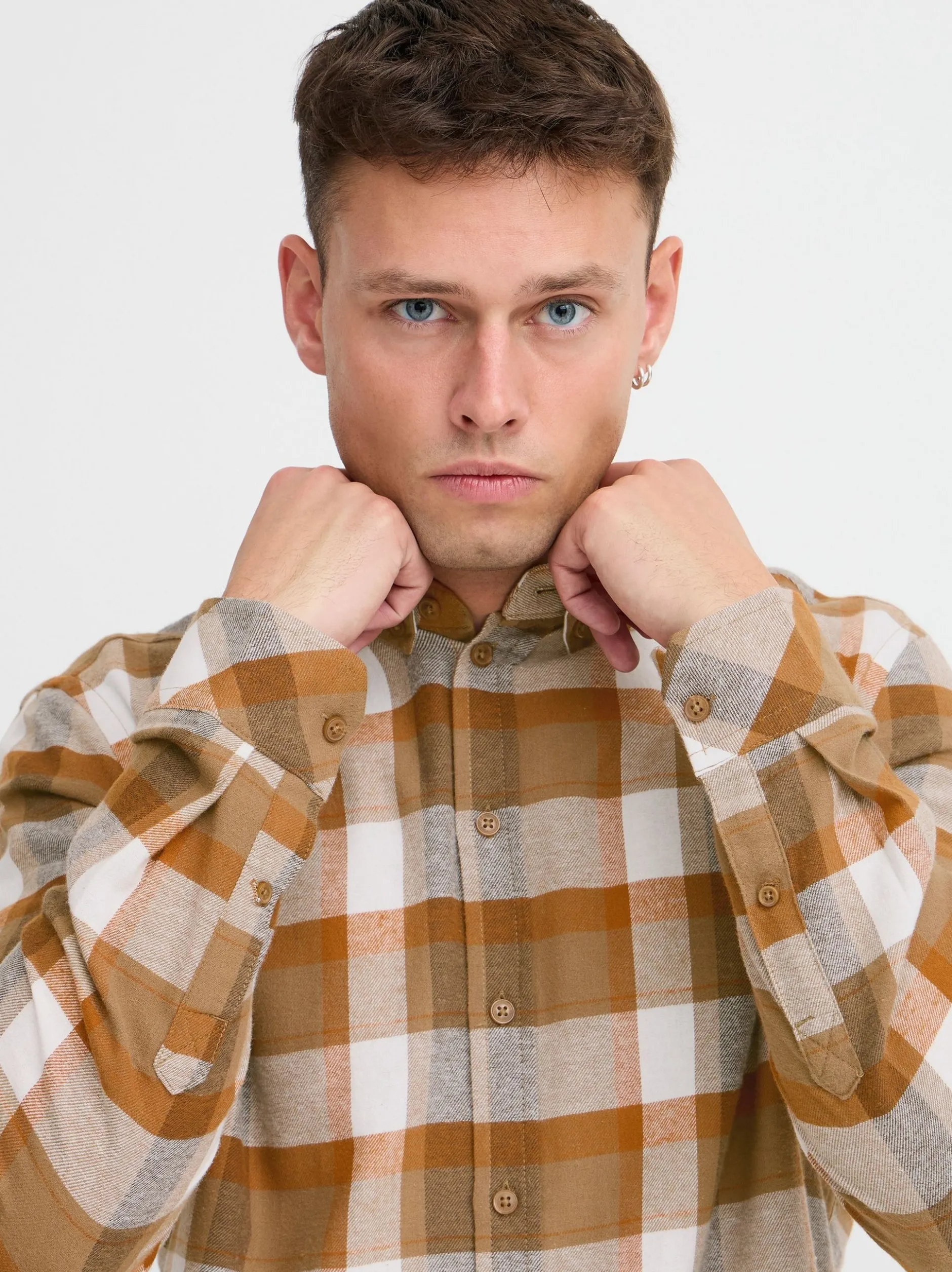 BLEND Herren Langarmhemd - BHShirt in braun