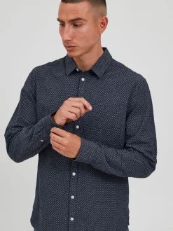 BLEND Herren Langarmhemd - BHShirt in blau