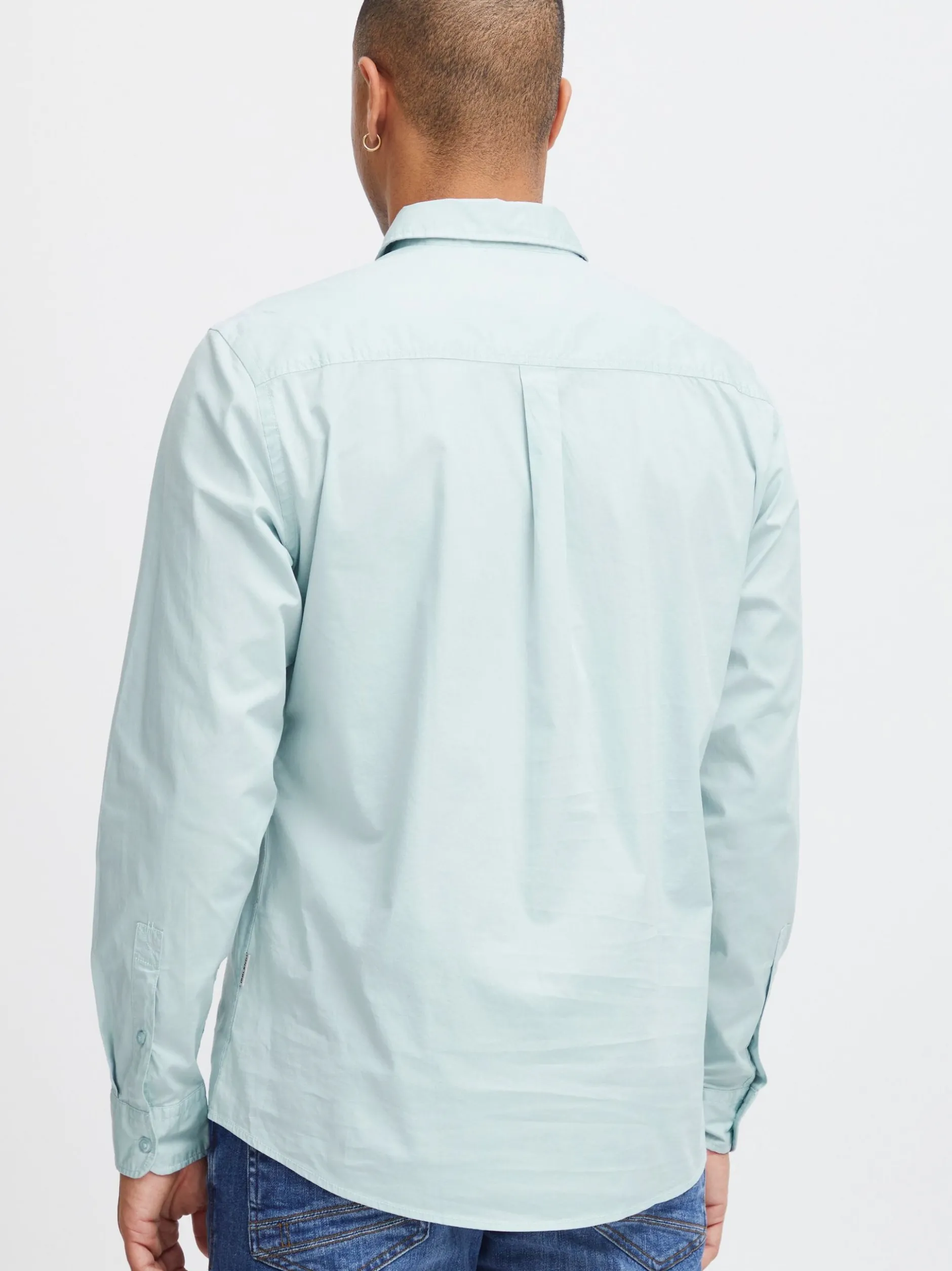 BLEND Herren Langarmhemd in blau