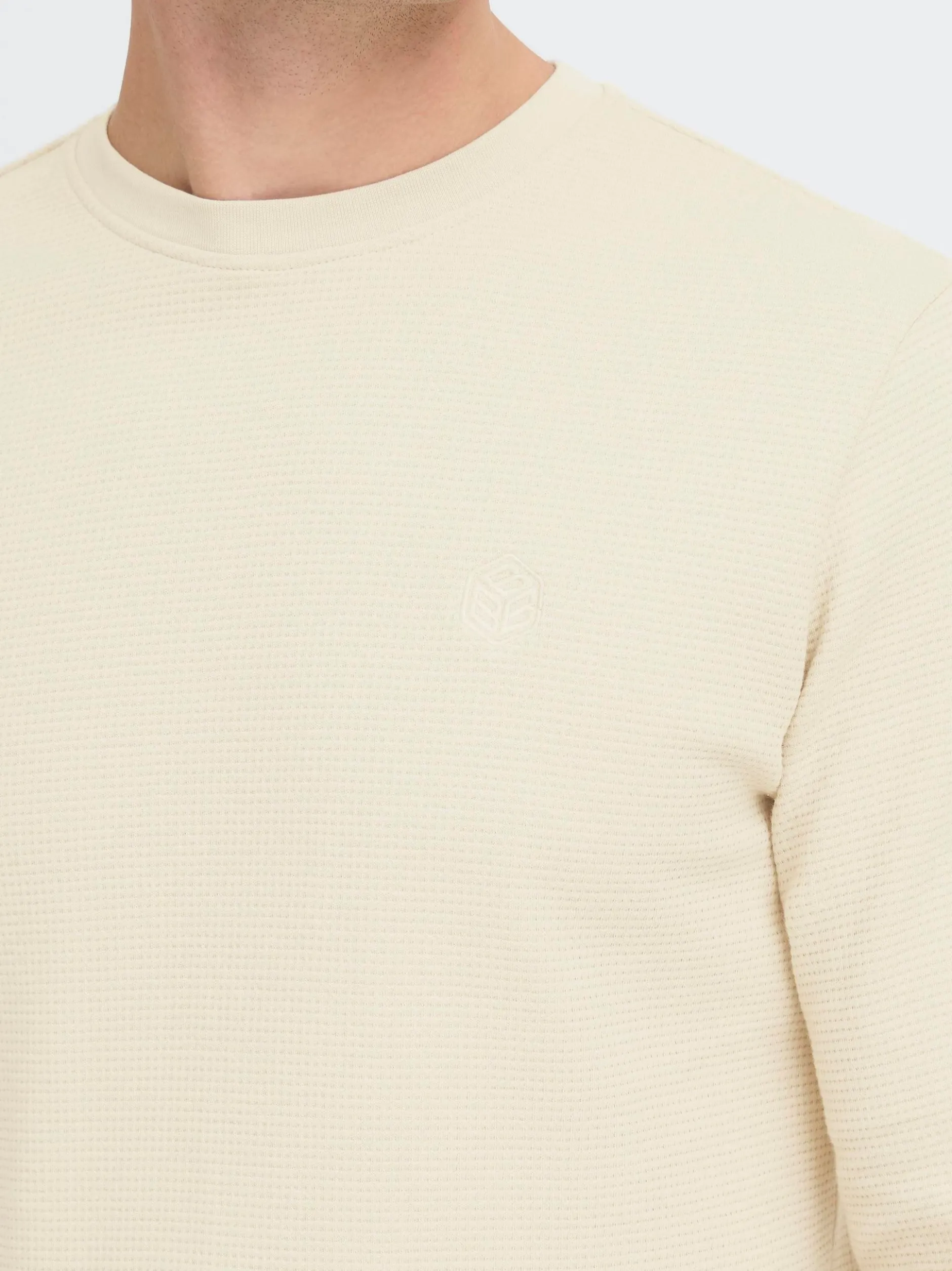BLEND Herren Langarmshirt - BHForta in beige