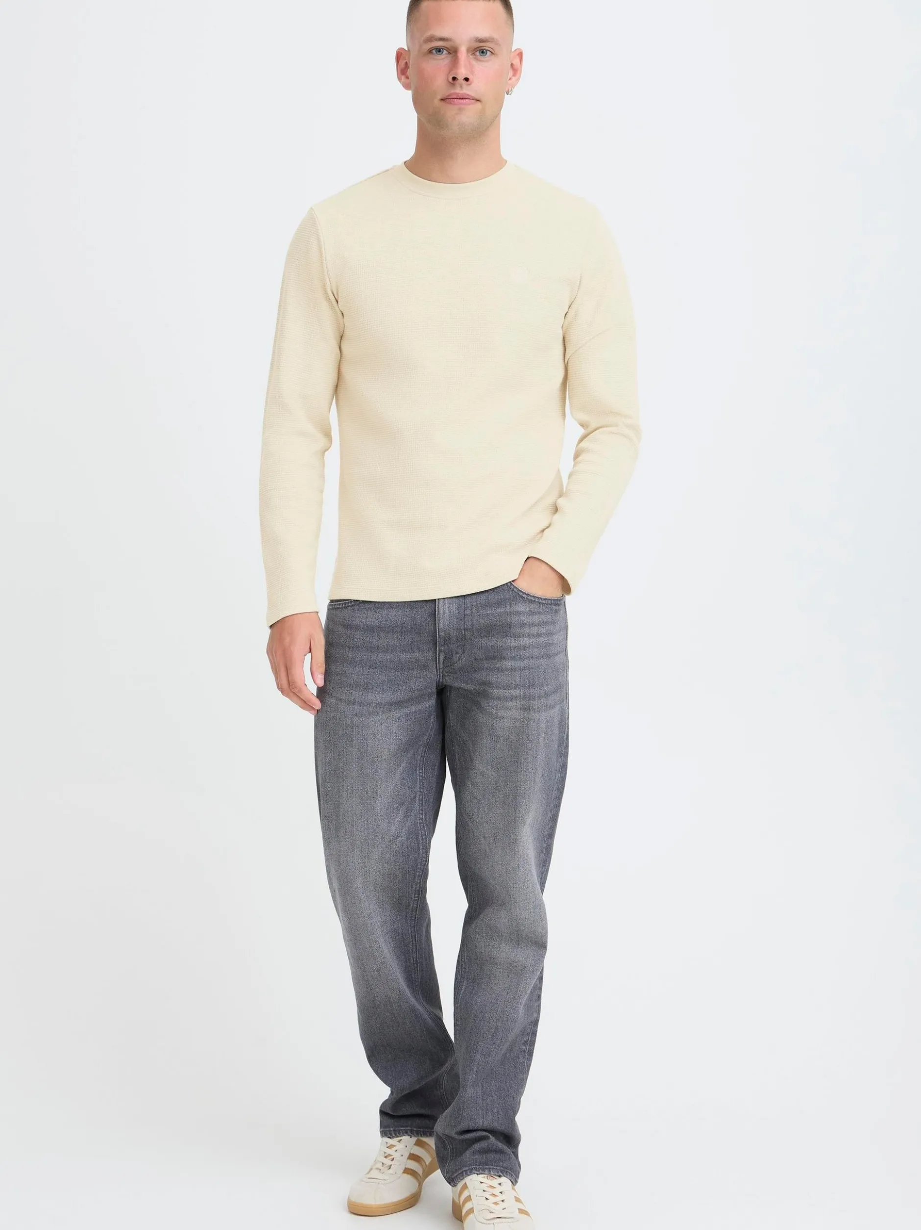 BLEND Herren Langarmshirt - BHForta in beige