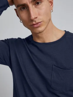 BLEND Herren Langarmshirt - BHBhnicolai in marine