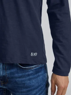 BLEND Herren Langarmshirt - BHBhnicolai in marine