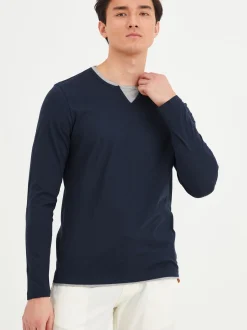 BLEND Herren Langarmshirt - BHLeonas in marine