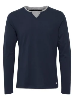 BLEND Herren Langarmshirt - BHLeonas in marine