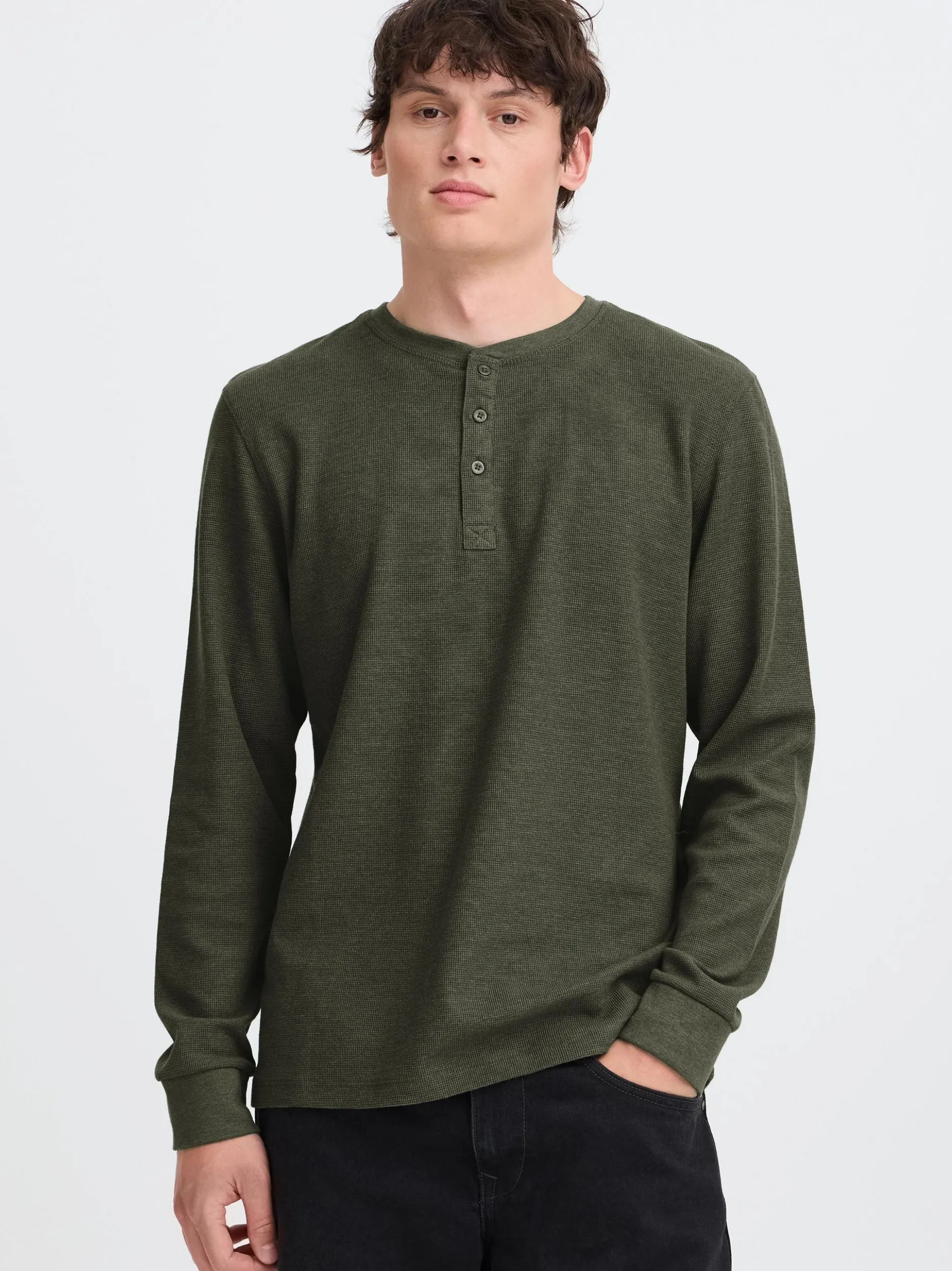 BLEND Herren Langarmshirt - BHBhnoble in oliv
