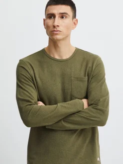 BLEND Herren Langarmshirt - BHTee in grün