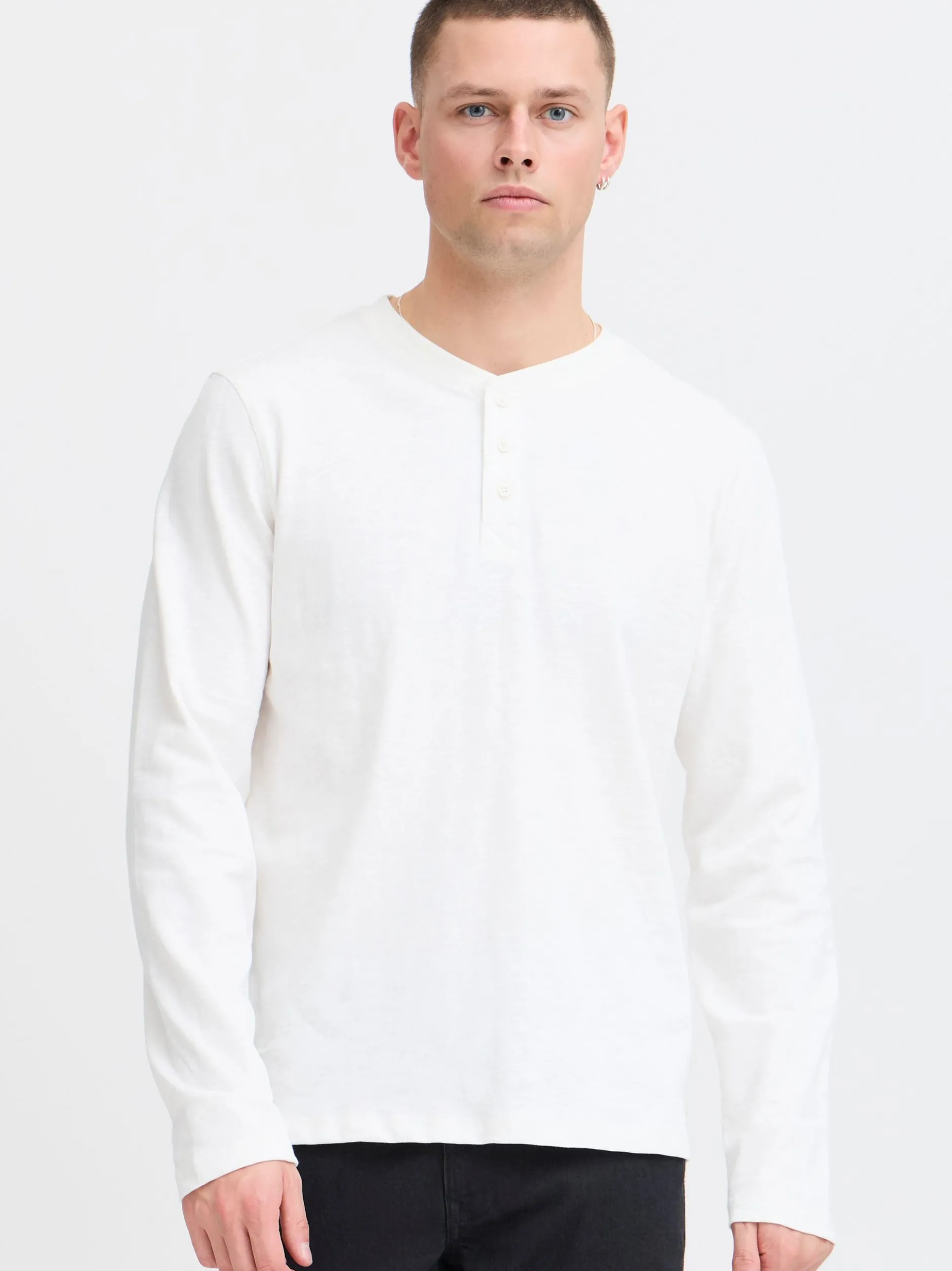 BLEND Herren Langarmshirt in weiß