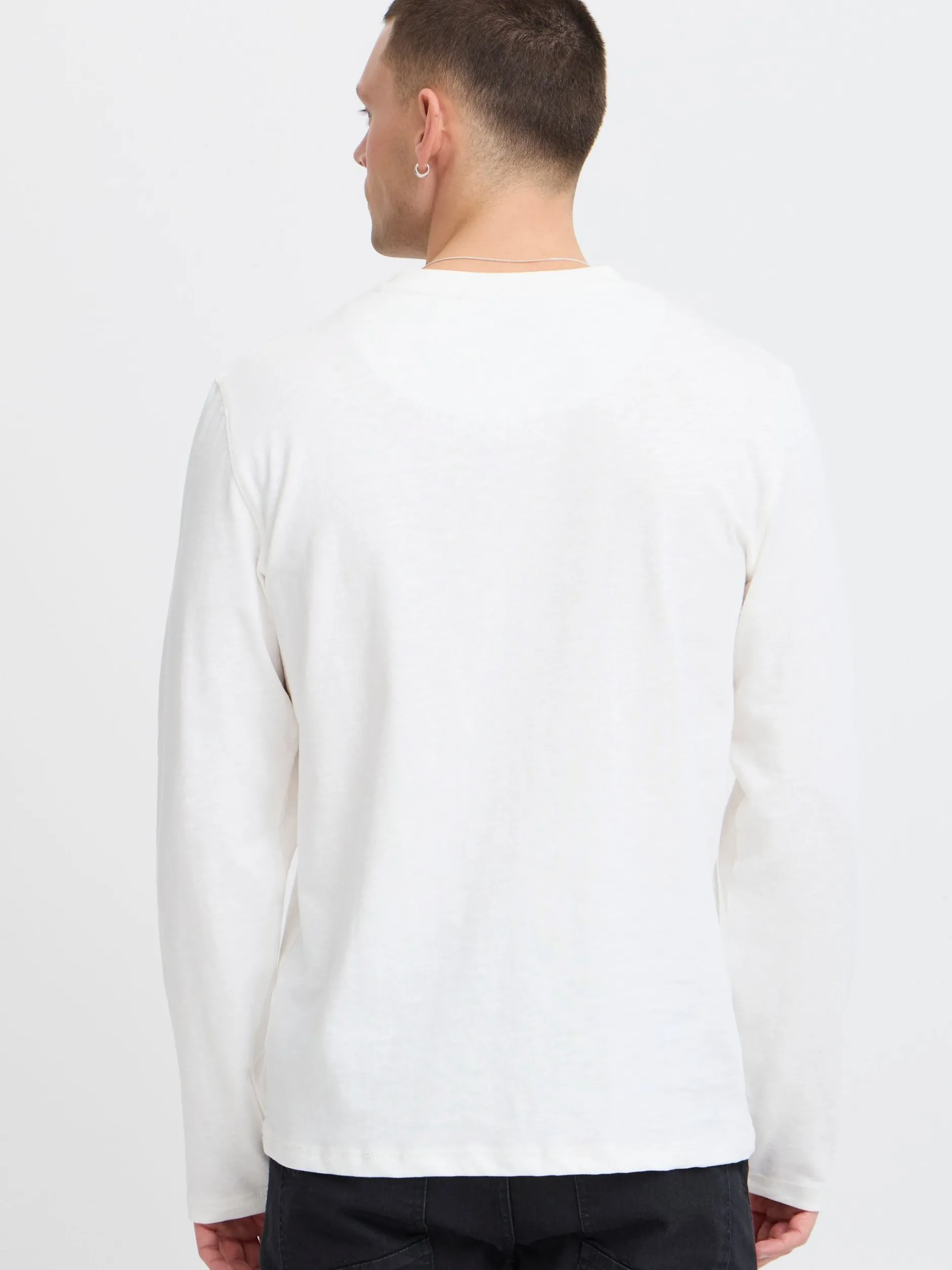 BLEND Herren Langarmshirt in weiß