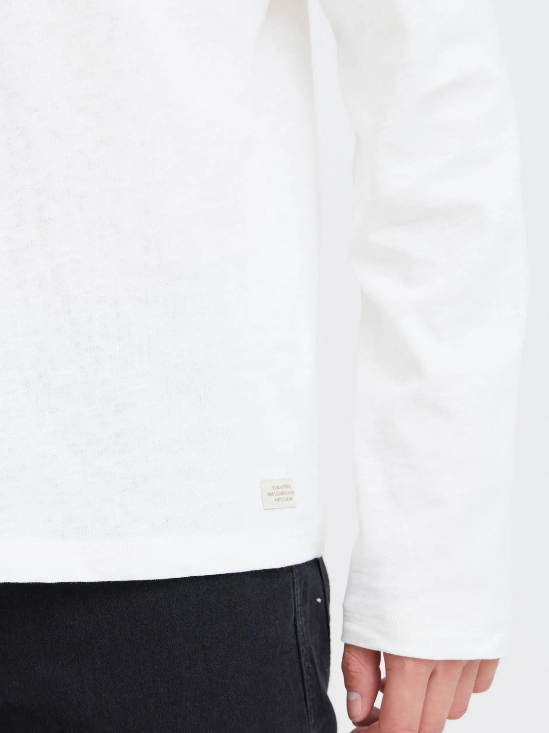 BLEND Herren Langarmshirt in weiß