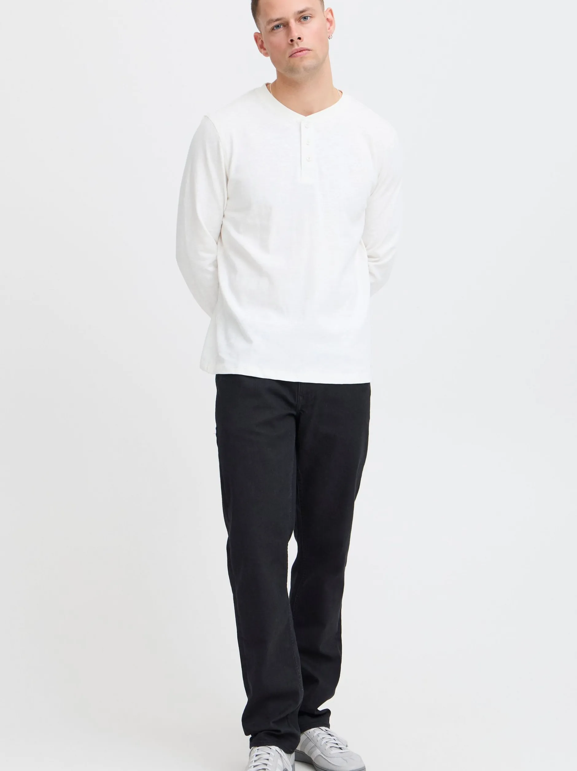 BLEND Herren Langarmshirt in weiß