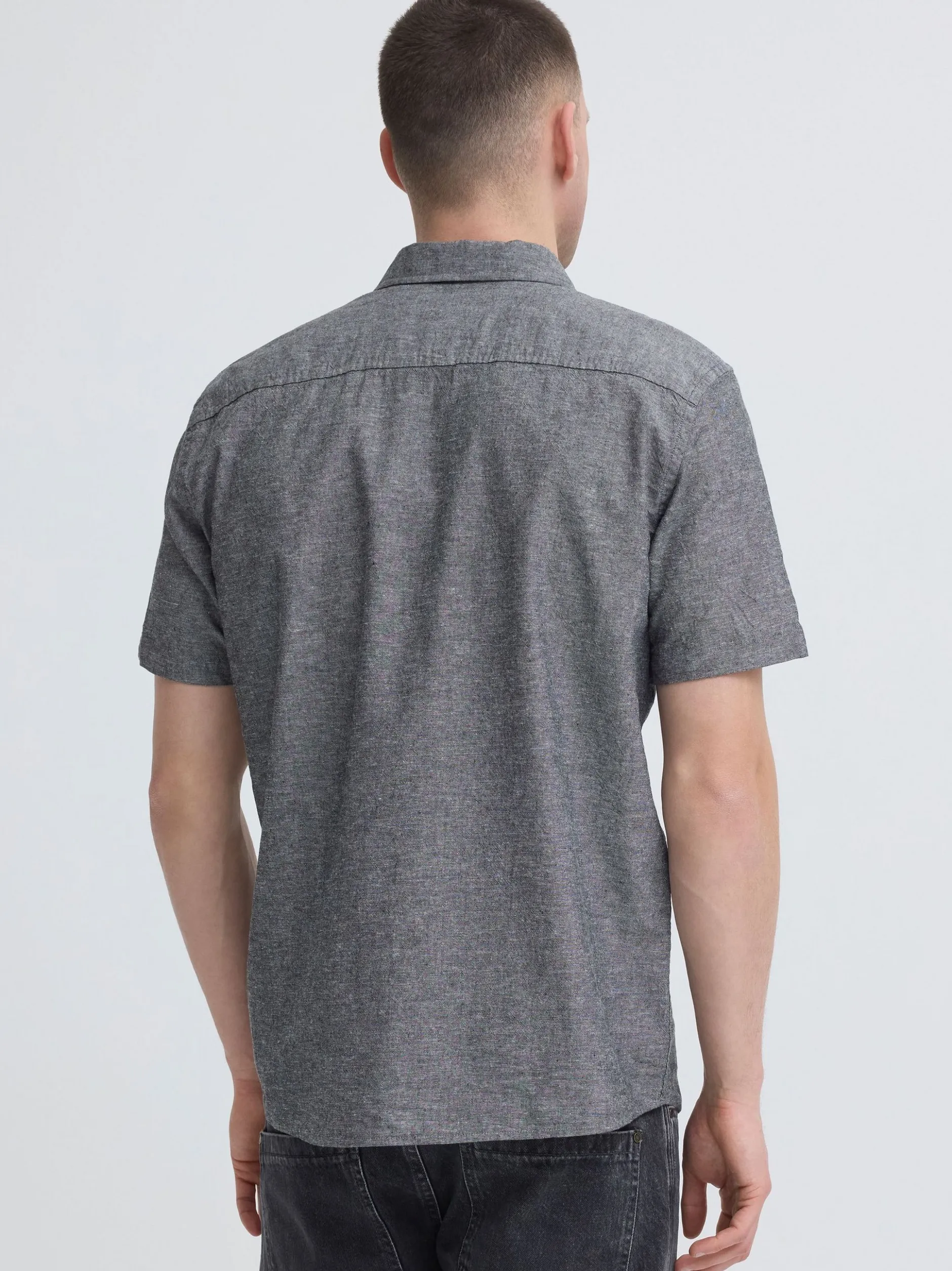 BLEND Herren Leinenhemd - BHAban in schwarz