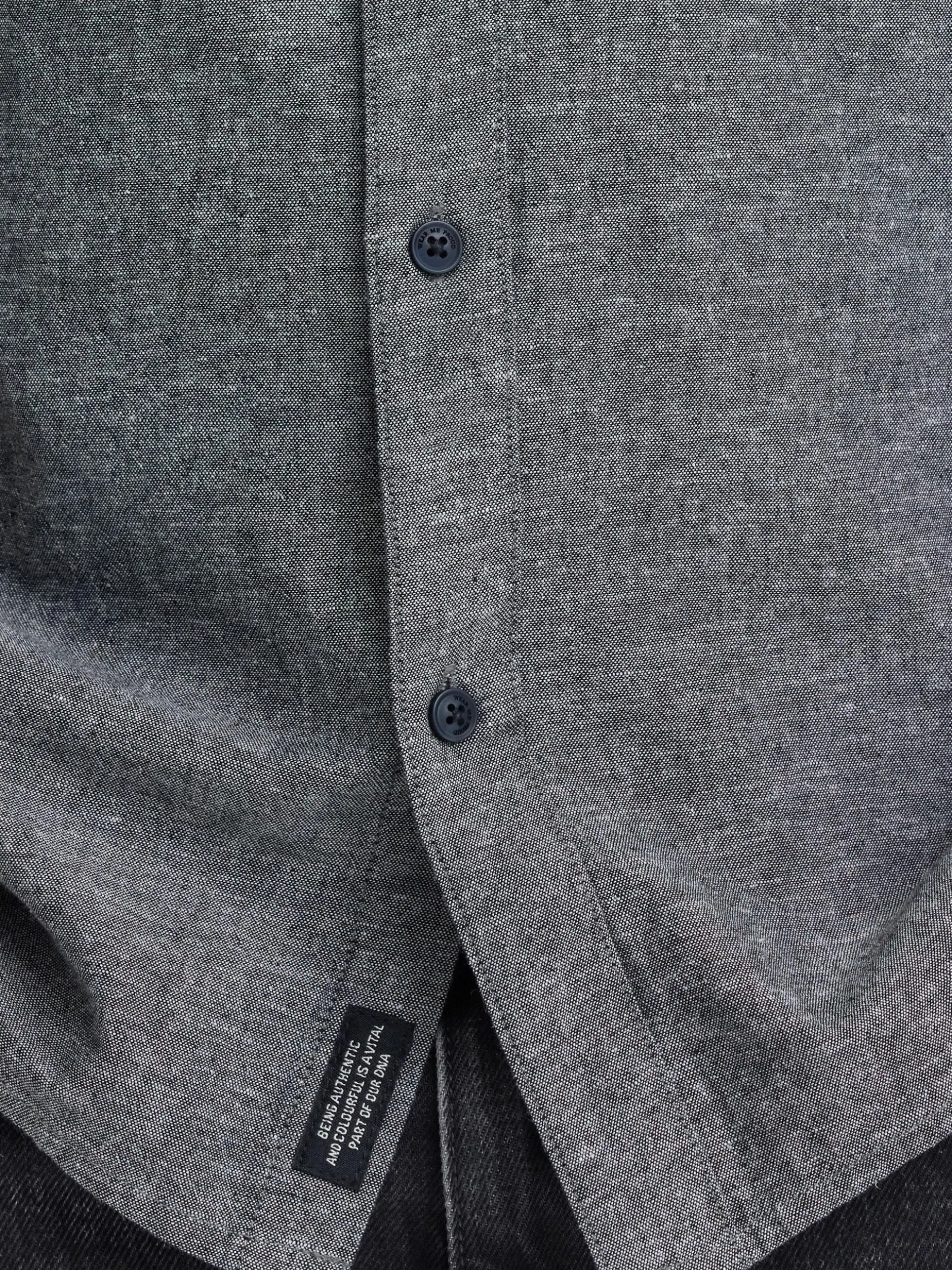 BLEND Herren Leinenhemd - BHAban in schwarz