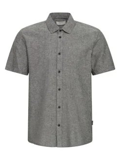 BLEND Herren Leinenhemd - BHAban in schwarz