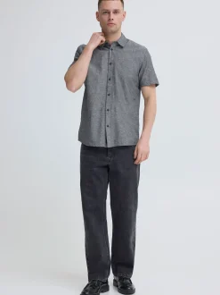 BLEND Herren Leinenhemd - BHAban in schwarz