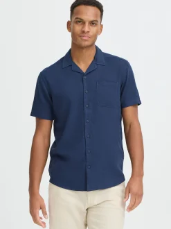 BLEND Herren Leinenhemd - BHLinas in blau