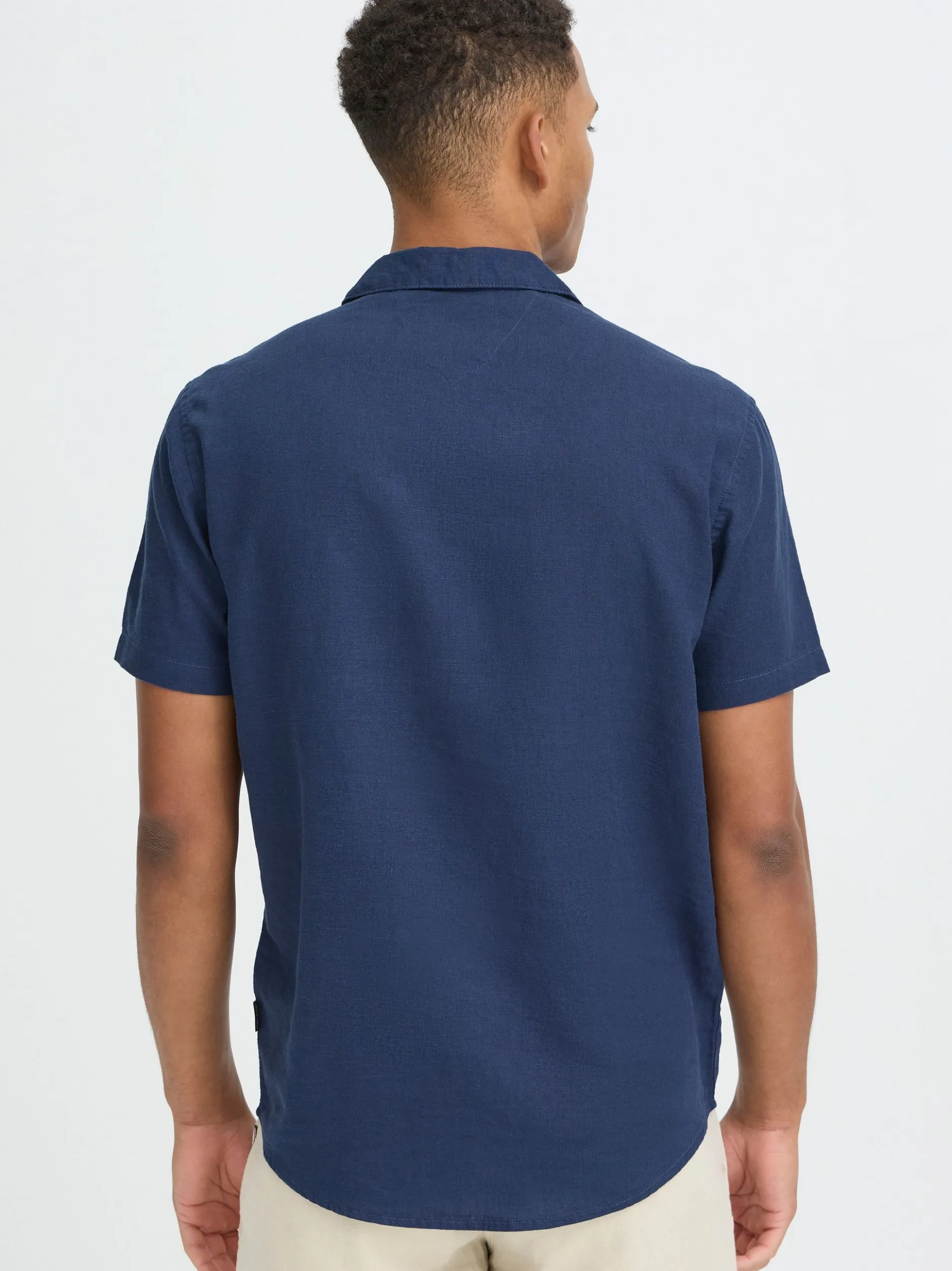BLEND Herren Leinenhemd - BHLinas in blau