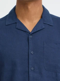 BLEND Herren Leinenhemd - BHLinas in blau