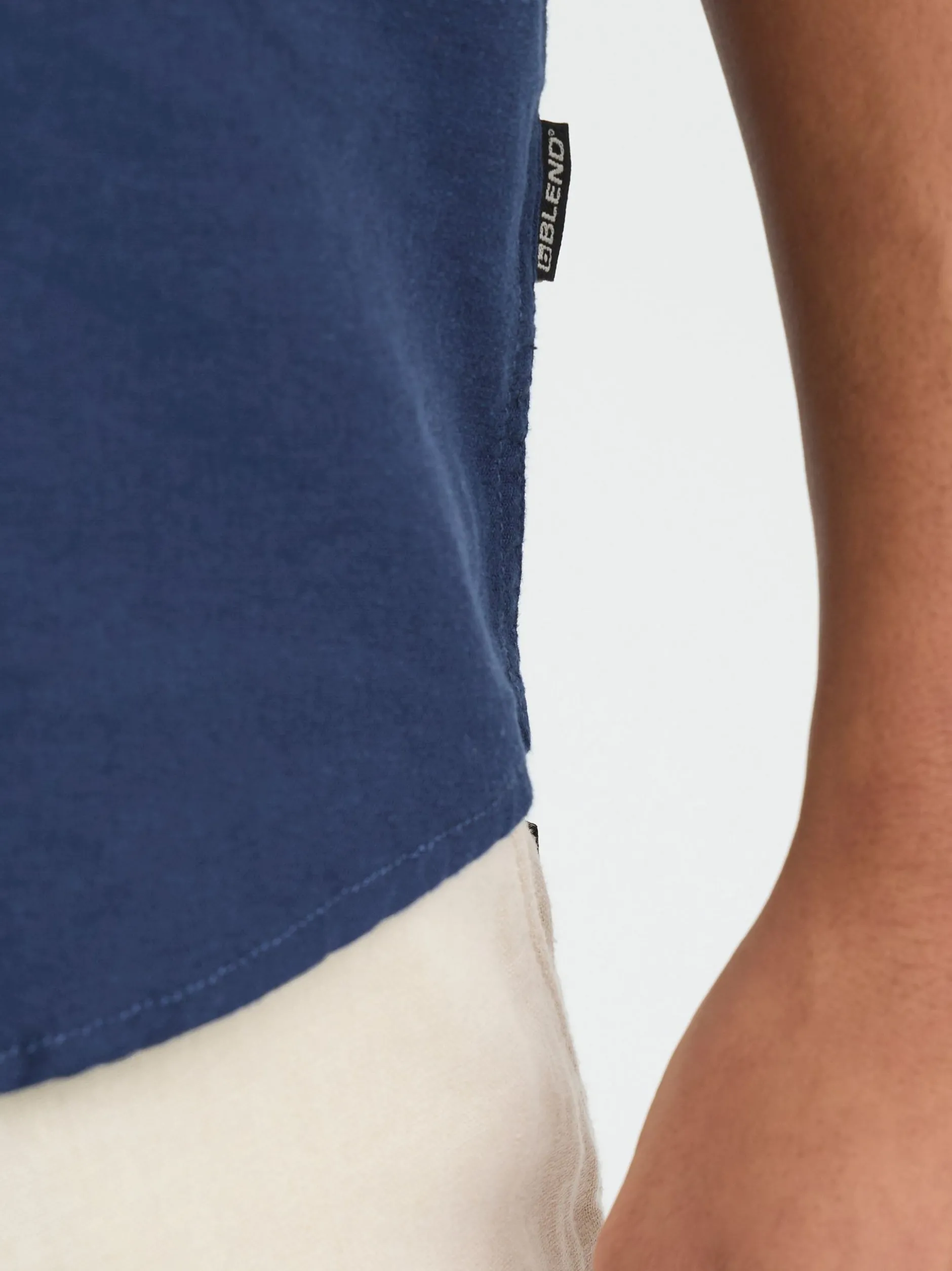 BLEND Herren Leinenhemd - BHLinas in blau