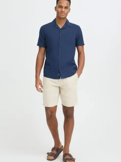 BLEND Herren Leinenhemd - BHLinas in blau