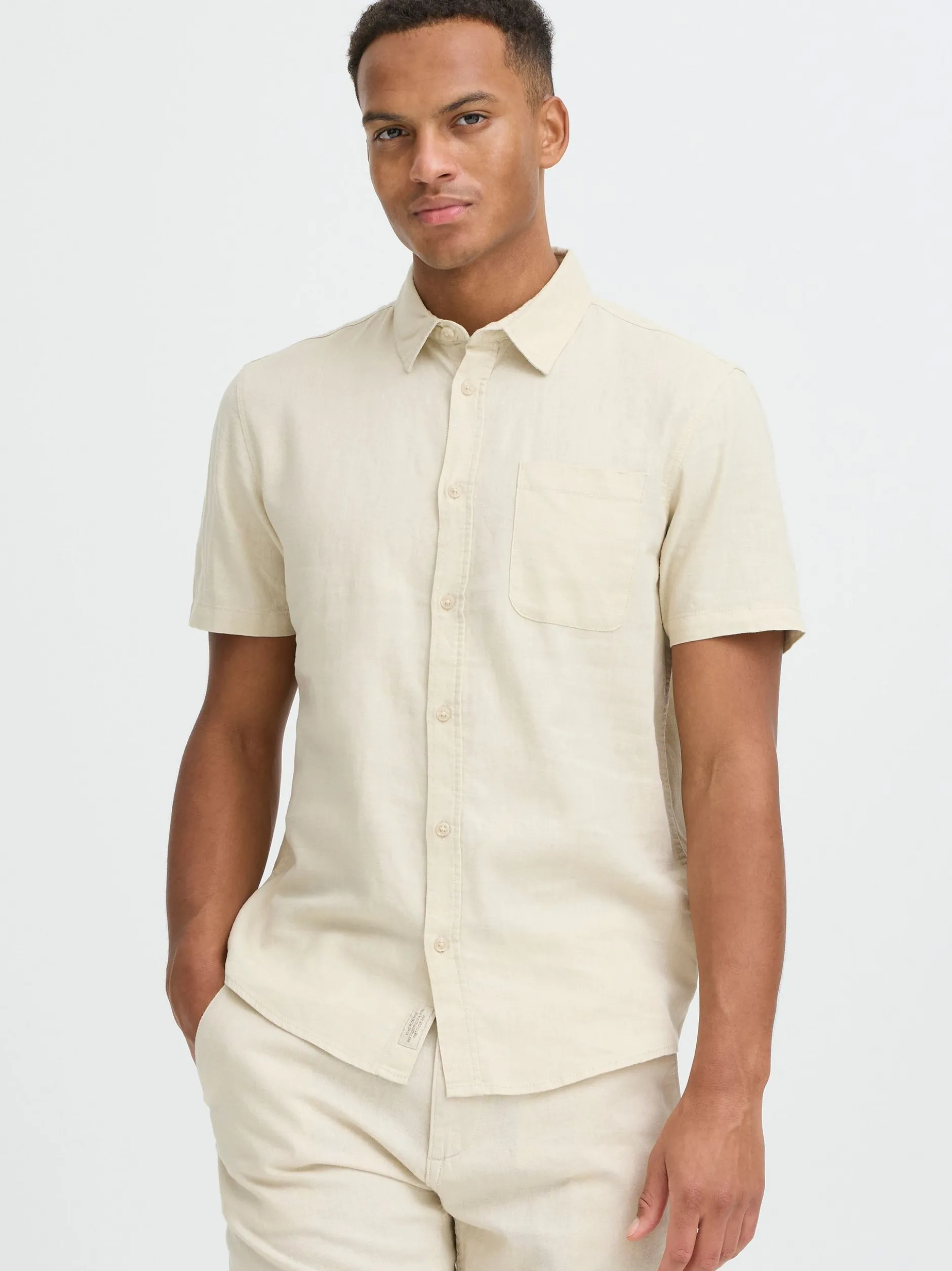 BLEND Herren Leinenhemd - BHLins in beige