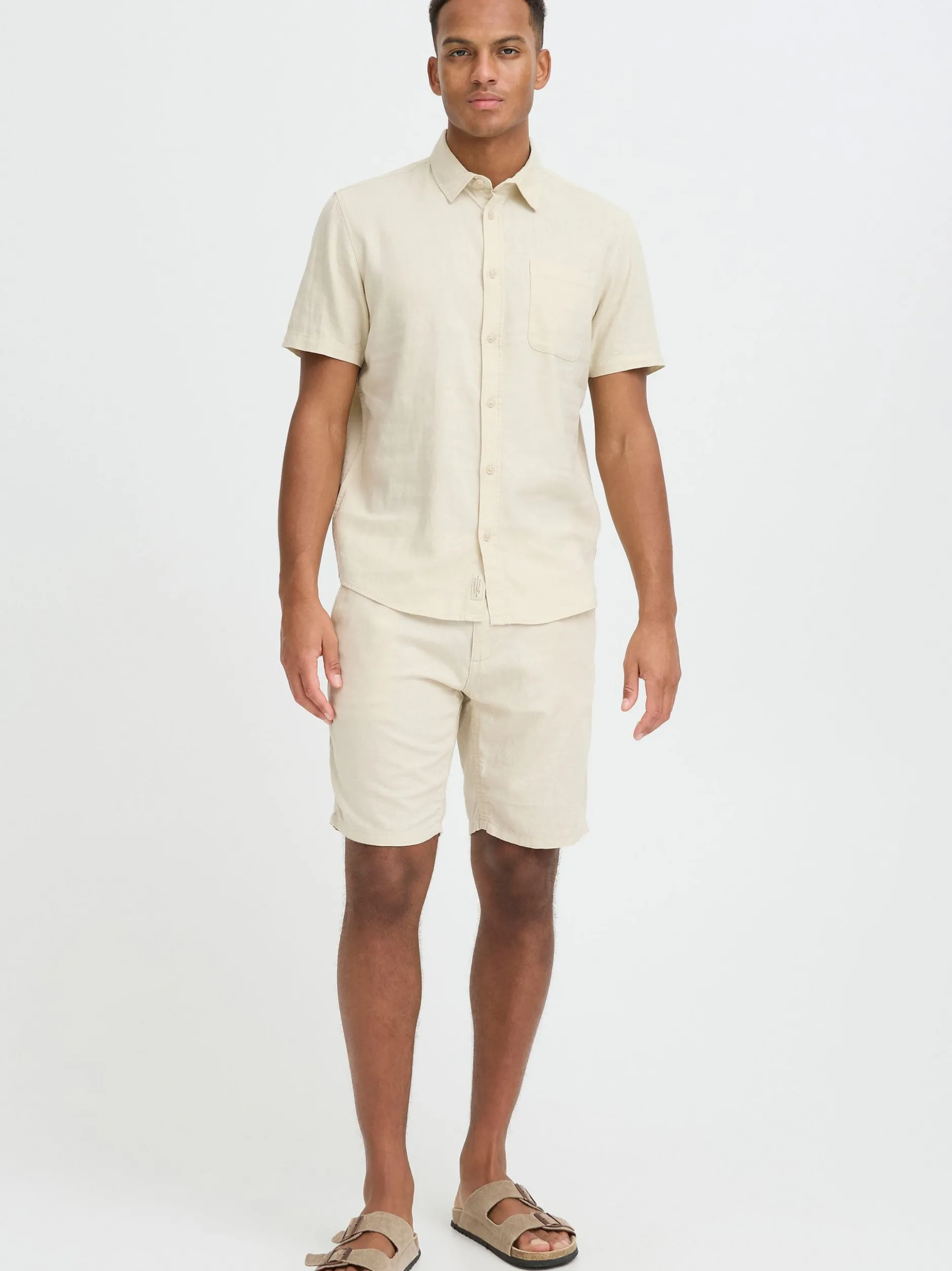 BLEND Herren Leinenhemd - BHLins in beige
