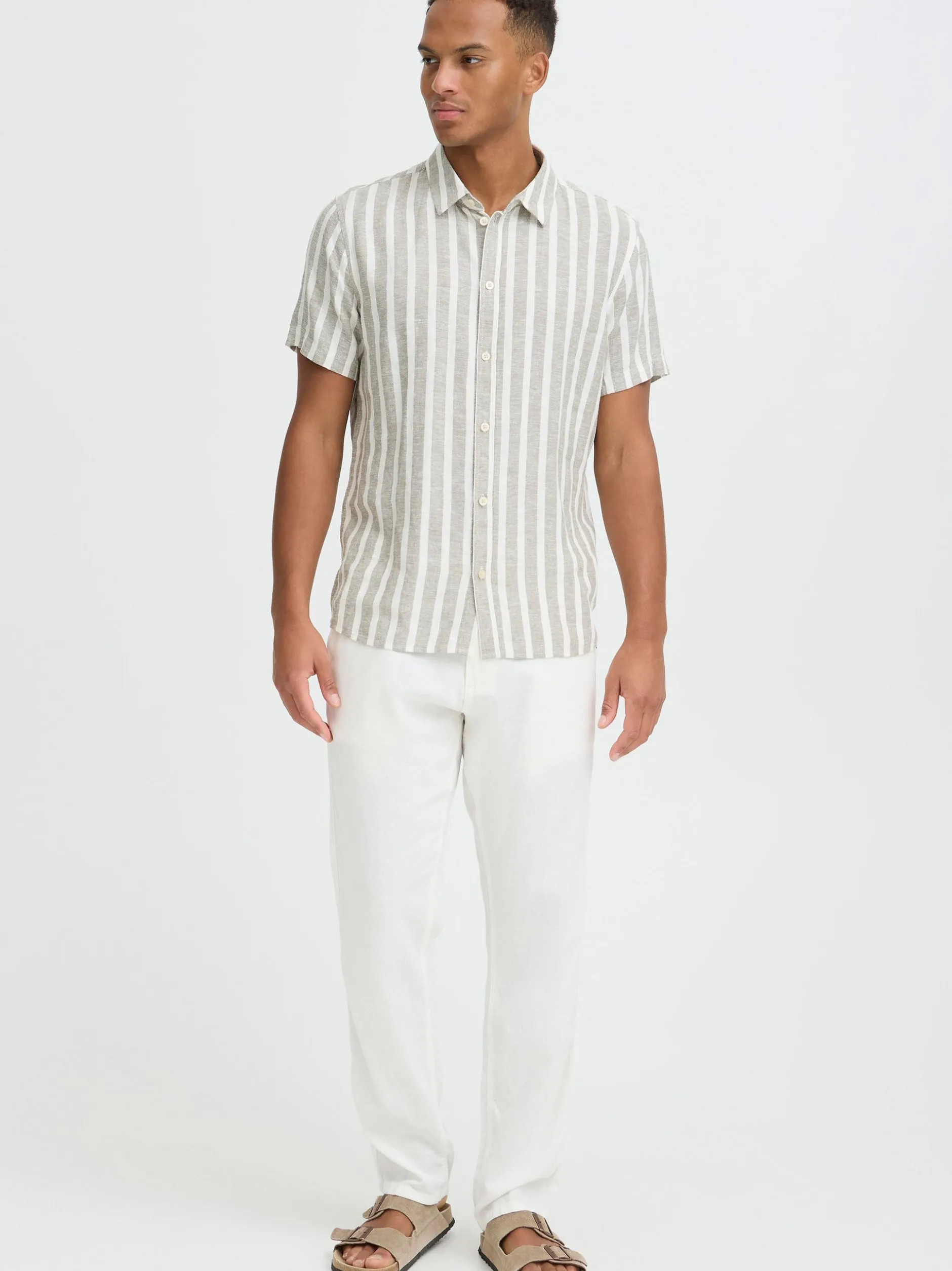 BLEND Herren Leinenhose - BHLikan in weiß