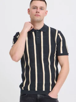 BLEND Herren Poloshirt - BHDarin Striped in blau