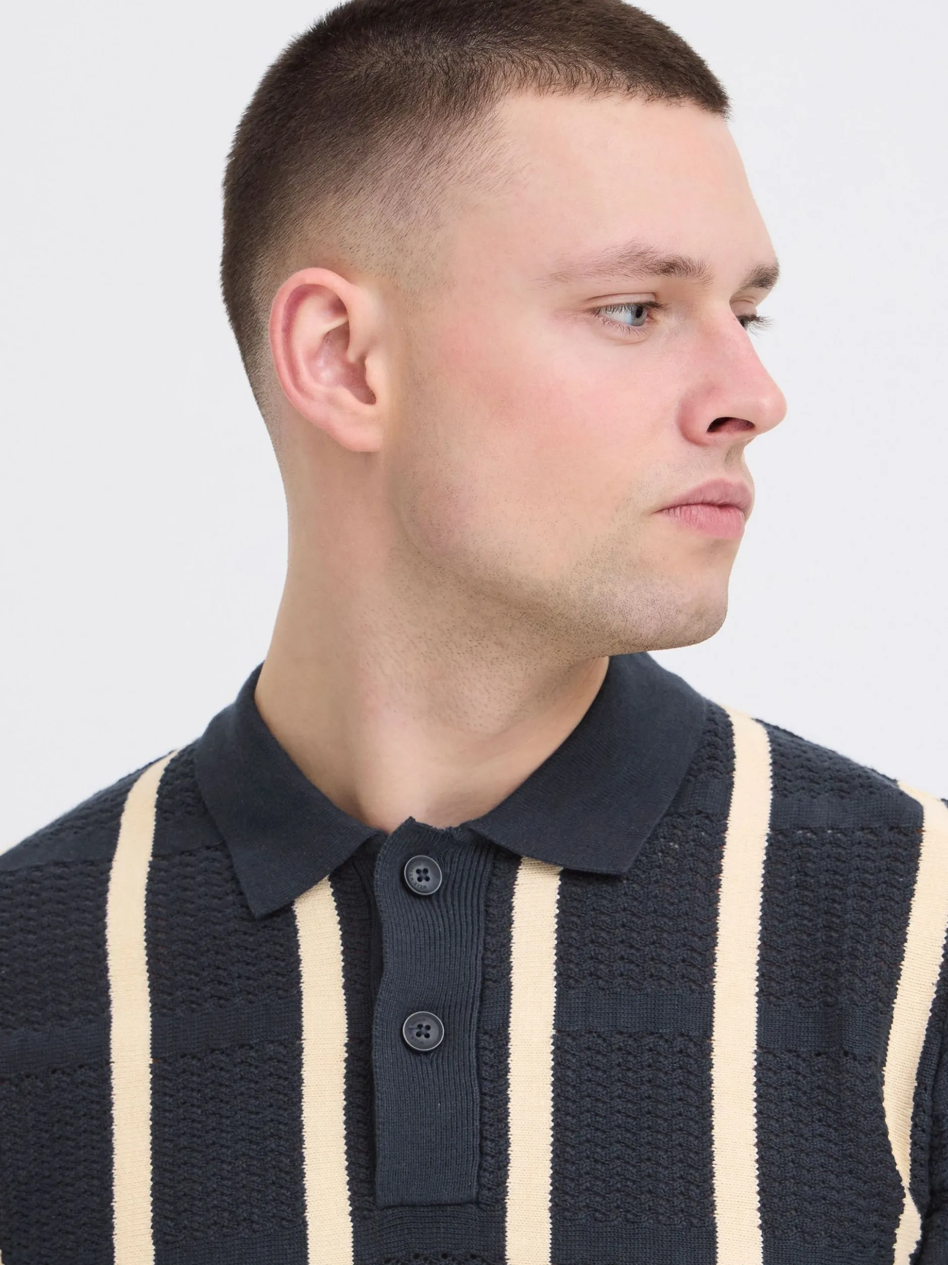 BLEND Herren Poloshirt - BHDarin Striped in blau