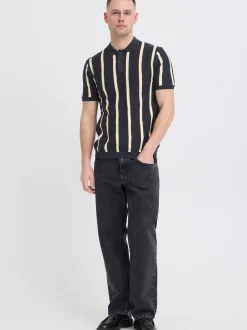BLEND Herren Poloshirt - BHDarin Striped in blau