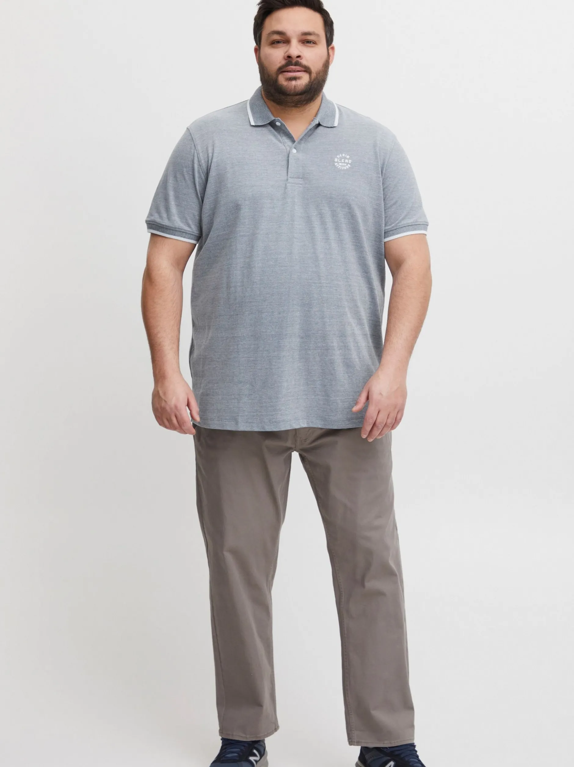 BLEND Herren Poloshirt - BHNATE Big & Tall in denim