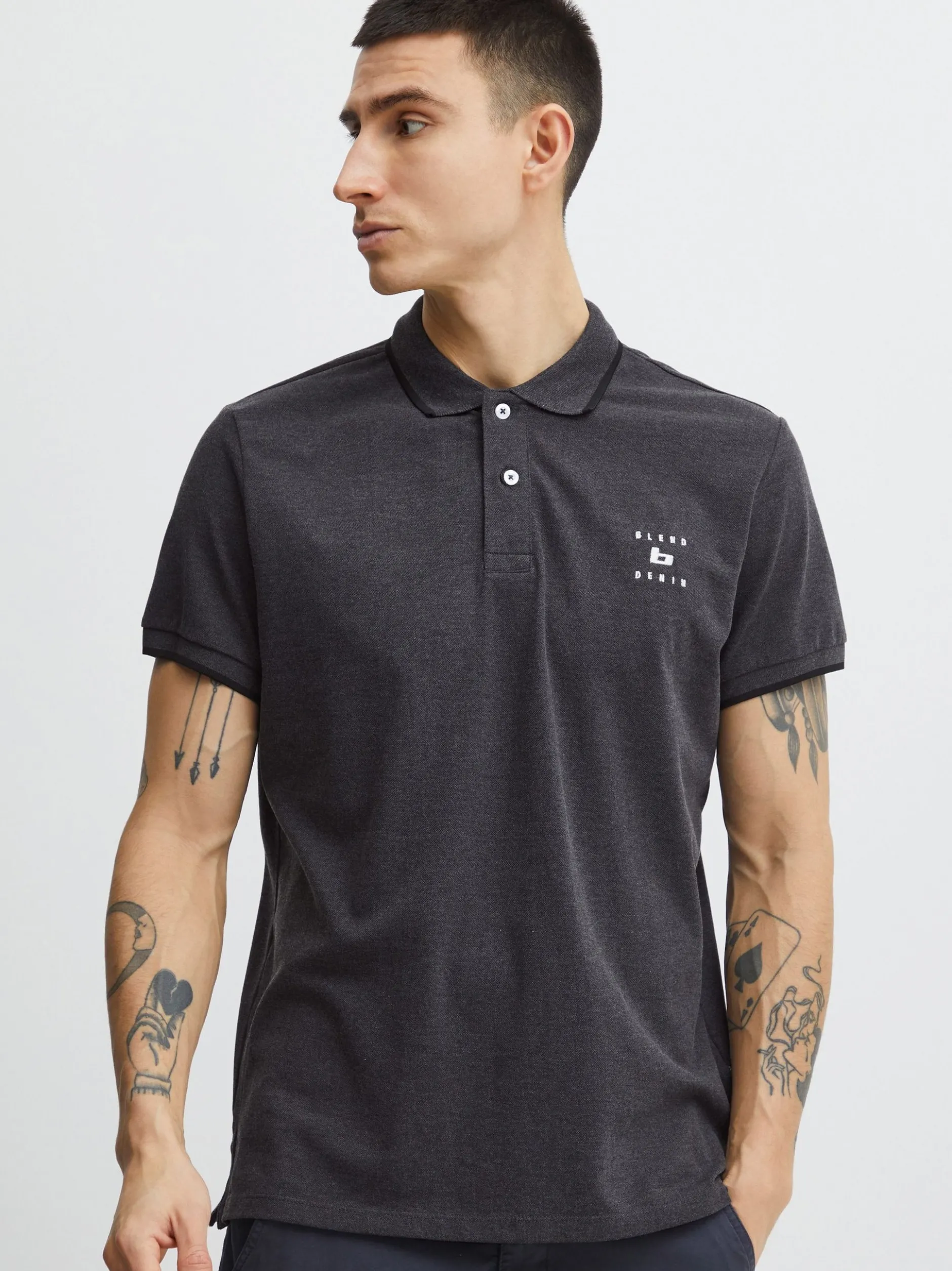 BLEND Herren Poloshirt - BHPolo in anthrazit