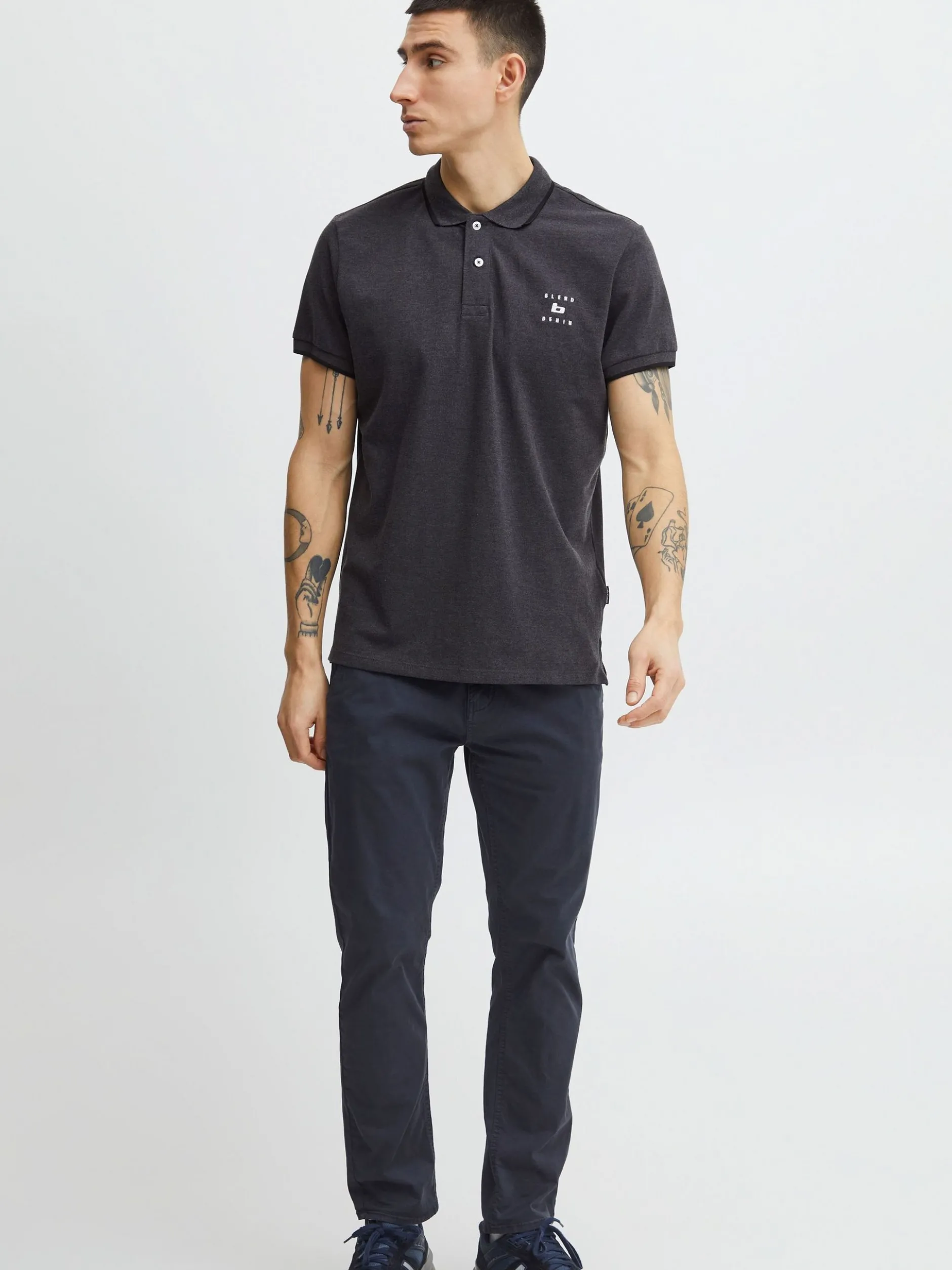 BLEND Herren Poloshirt - BHPolo in anthrazit