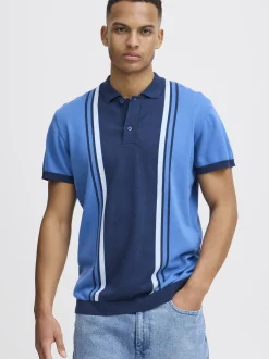 BLEND Herren Poloshirt in blau - Ausschnitt: Polokragen