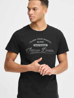 BLEND Herren Print-Shirt - BHPillo in schwarz