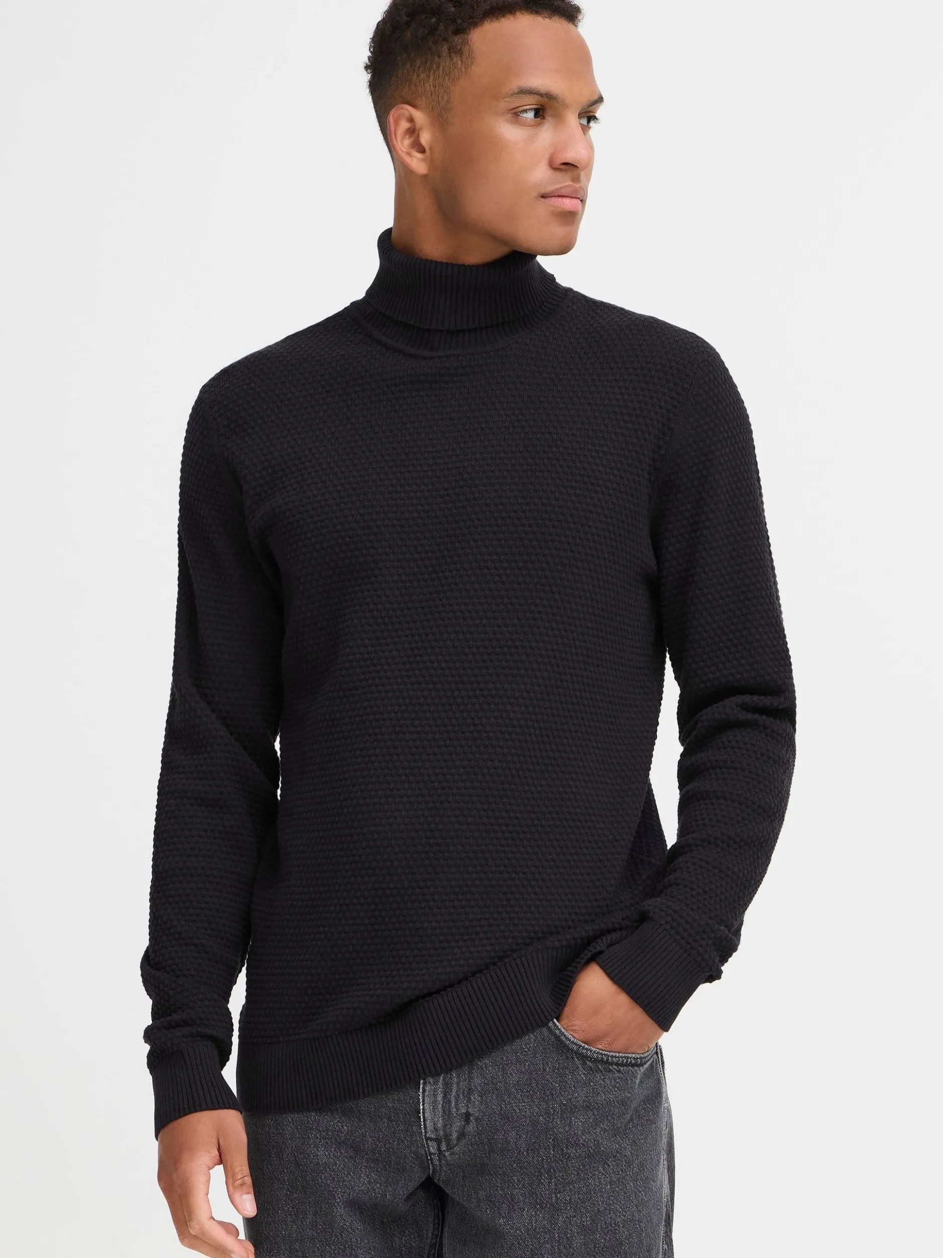 BLEND Herren Rollkragenpullover - BHRedhill in schwarz