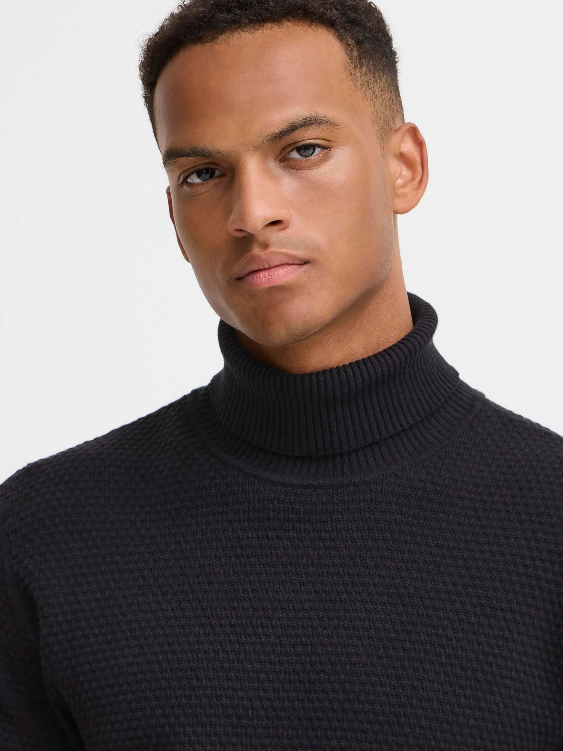 BLEND Herren Rollkragenpullover - BHRedhill in schwarz