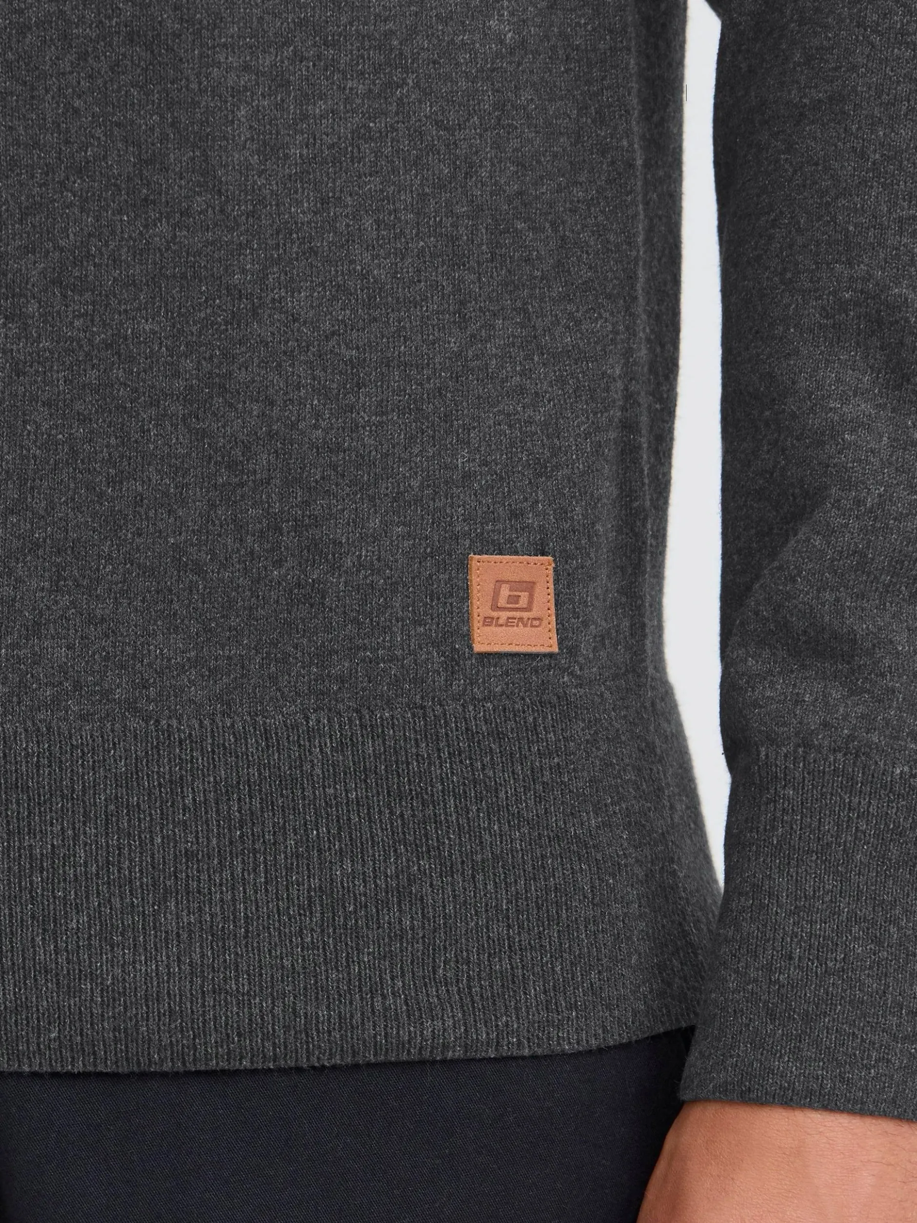 BLEND Herren Rollkragenpullover - BHFibes in anthrazit