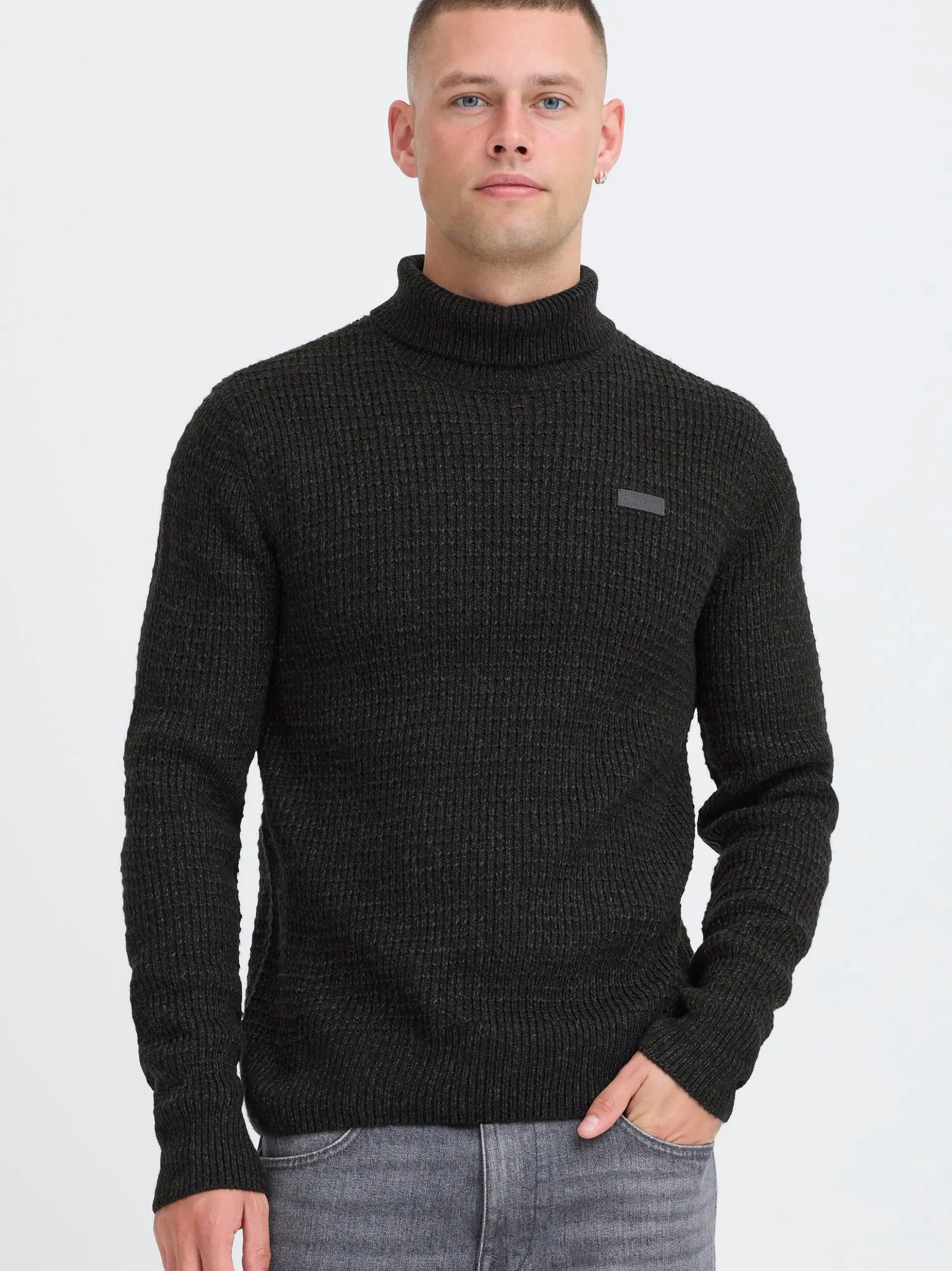 BLEND Herren Rollkragenpullover - BHPatta in anthrazit