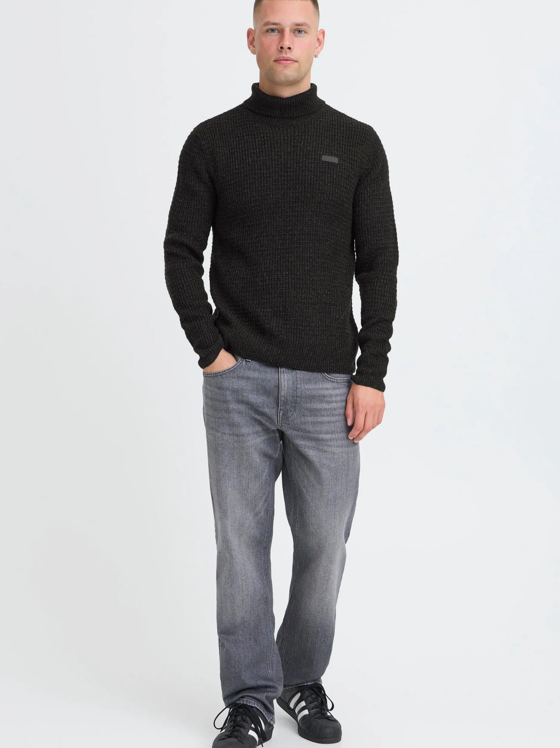 BLEND Herren Rollkragenpullover - BHPatta in anthrazit