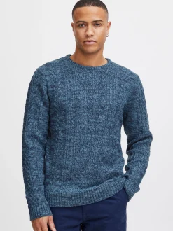 BLEND Herren Rundhalspullover - BHPullover in blau