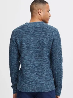 BLEND Herren Rundhalspullover - BHPullover in blau