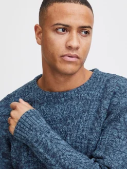 BLEND Herren Rundhalspullover - BHPullover in blau