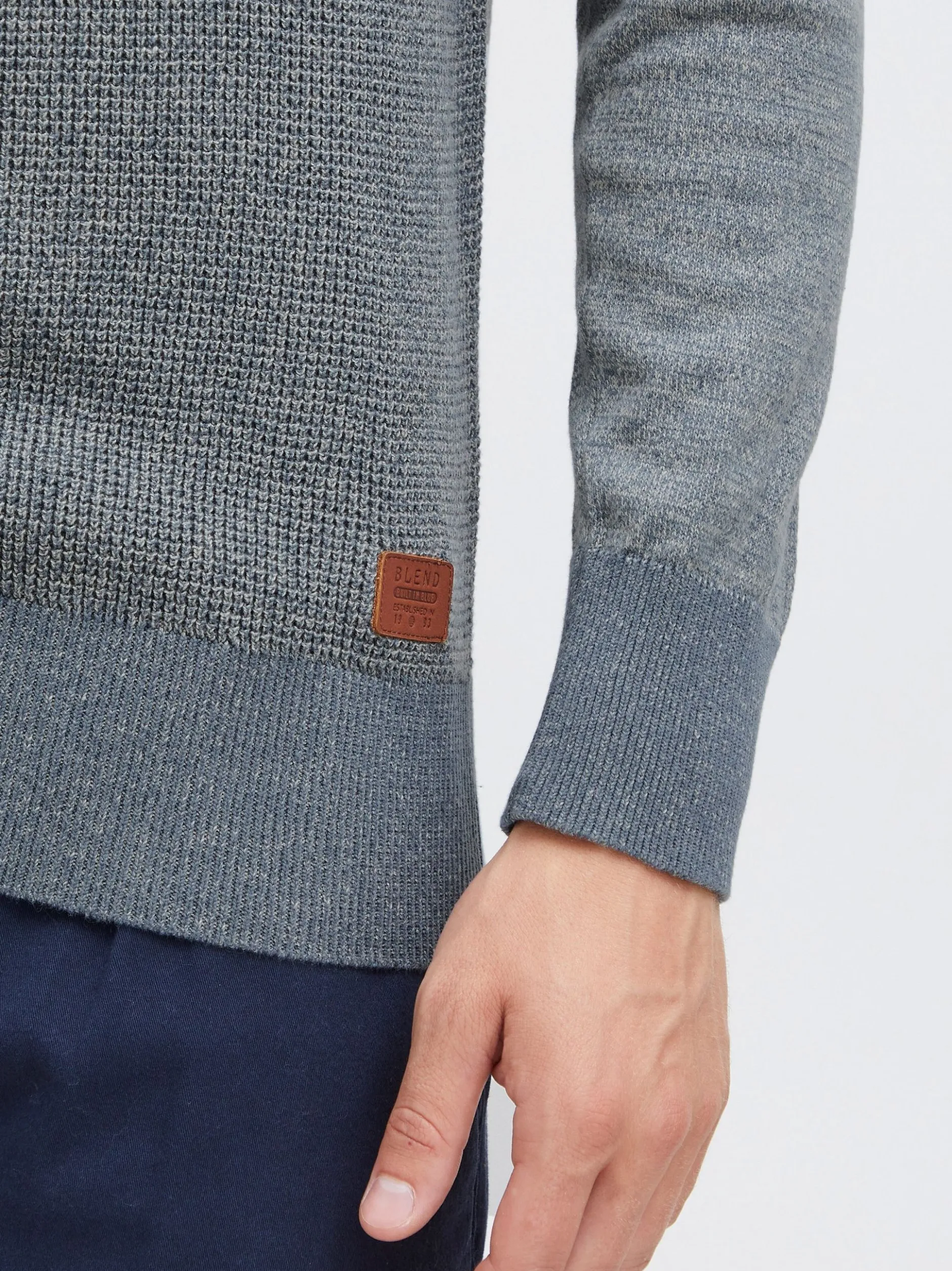 BLEND Herren Rundhalspullover - BHGandolf in blau