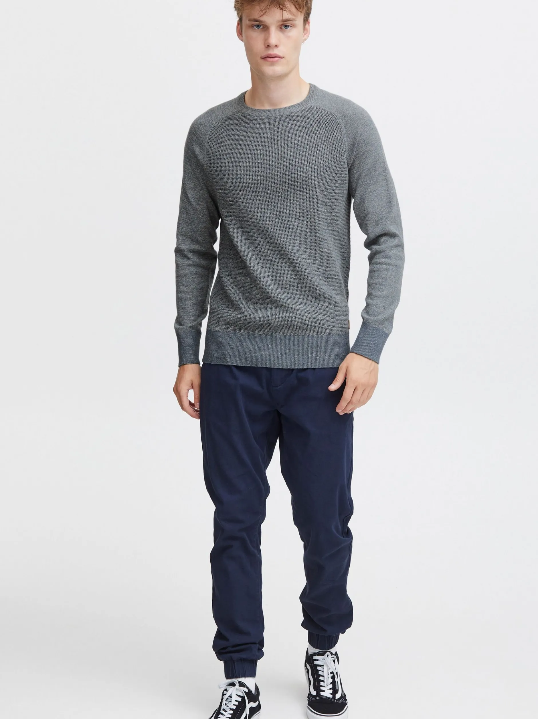 BLEND Herren Rundhalspullover - BHGandolf in blau