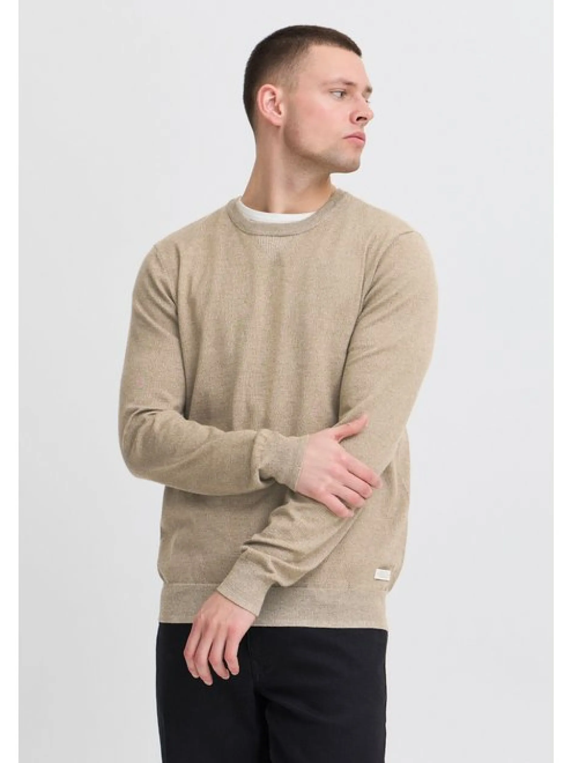 BLEND Herren Rundhalspullover - BHPullover 2er-Pack in beige