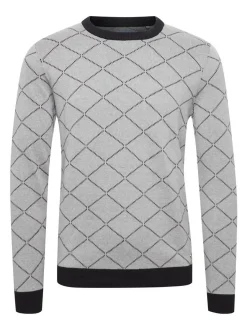 BLEND Herren Rundhalspullover - BHNison in grau