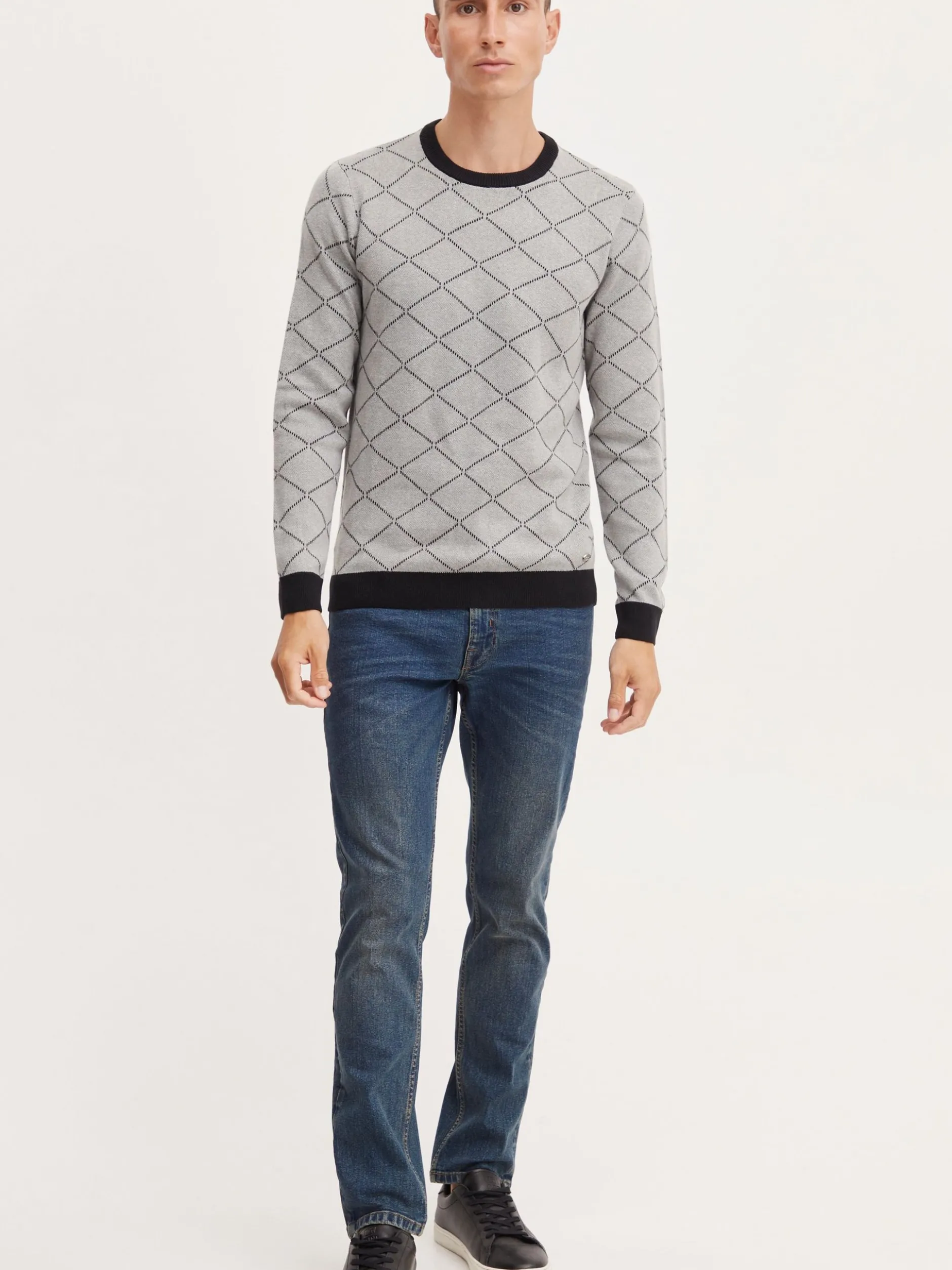 BLEND Herren Rundhalspullover - BHNison in grau