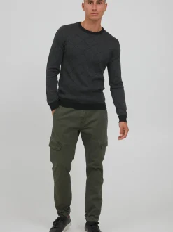 BLEND Herren Rundhalspullover - BHNison in anthrazit
